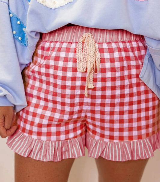 Red Gingham Shorts