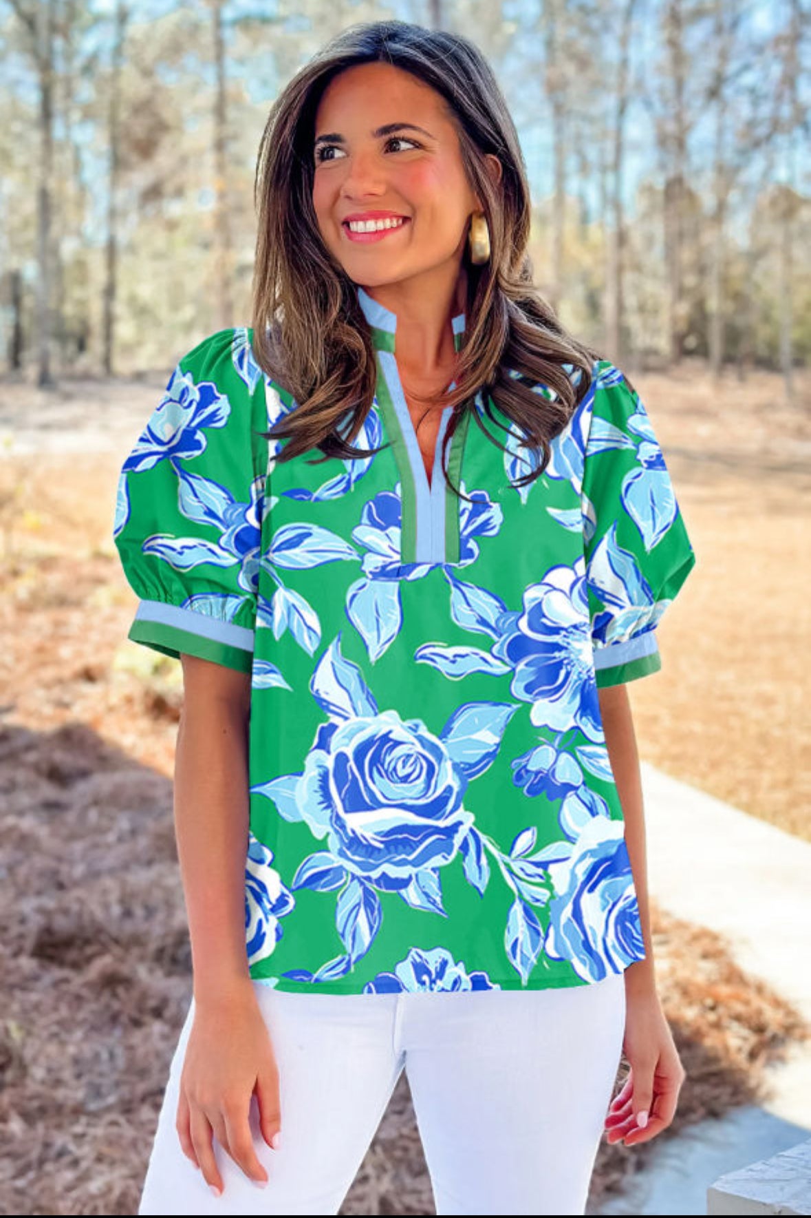 Blue Floral Top