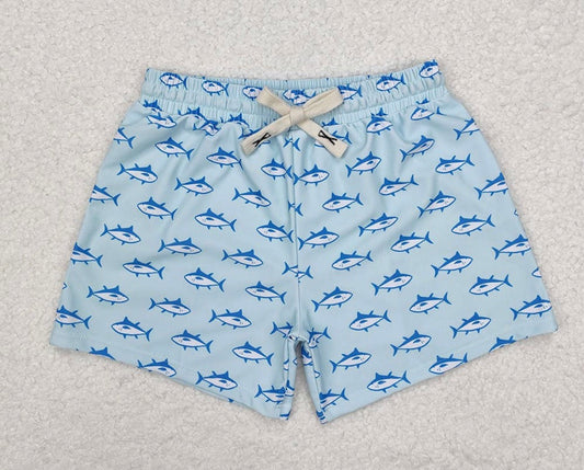Blue Sharks Swim Trunks (PREORDER)
