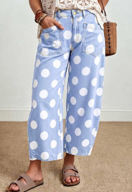 Denim Polka Dot Preorder