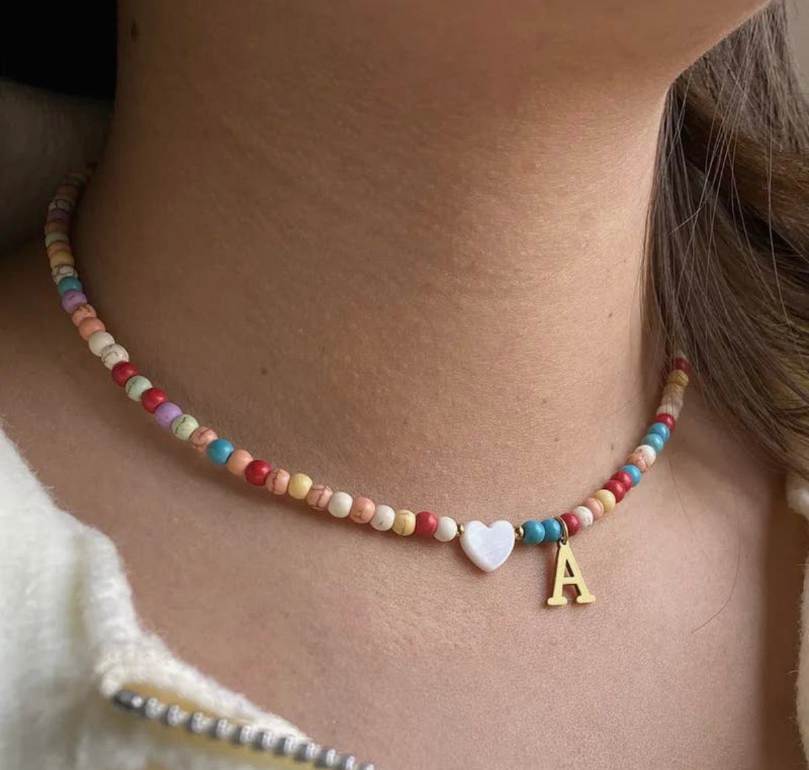 Beaded Initial Necklace