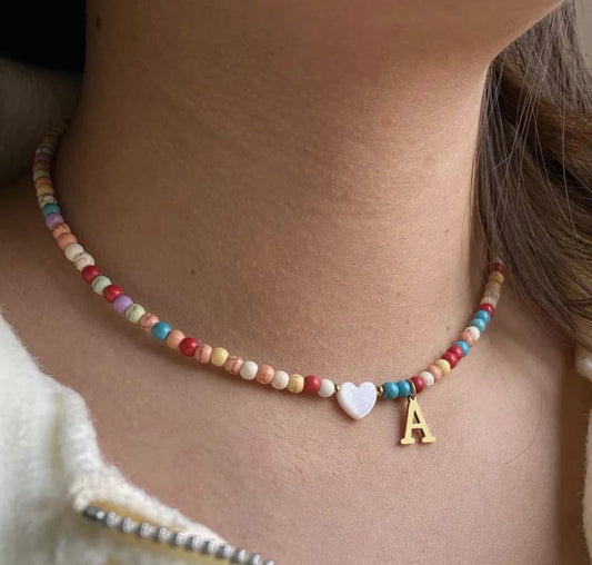 Beaded Initial Necklace